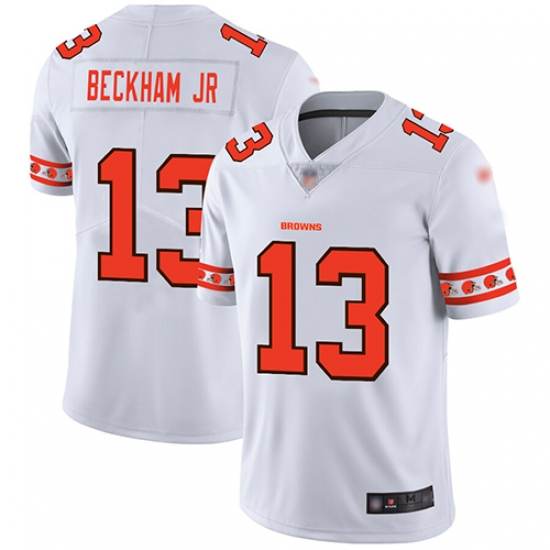 Browns 13 Odell Beckham Jr White Mens Stitched Football Limited Team Logo Fashion Jersey Browns 13 Odell Beckham Jr White Mens Stitched Football Limited Team Logo Fashion Jersey