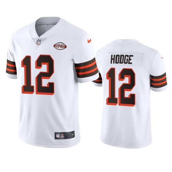 Cleveland Browns 12 Khadarel Hodge Nike 1946 Collection Alternate Vapor Limited NFL Jersey White Cleveland Browns 12 Khadarel Hodge Nike 1946 Collection Alternate Vapor Limited NFL Jersey White