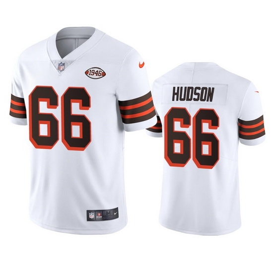 Cleveland Browns 66 James Hudson Nike 1946 Collection Alternate Vapor Limited NFL Jersey White Cleveland Browns 66 James Hudson Nike 1946 Collection Alternate Vapor Limited NFL Jersey White