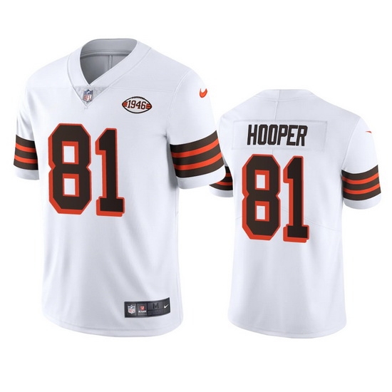 Cleveland Browns 81 Austin Hooper Nike 1946 Collection Alternate Vapor Limited NFL Jersey White Cleveland Browns 81 Austin Hooper Nike 1946 Collection Alternate Vapor Limited NFL Jersey White
