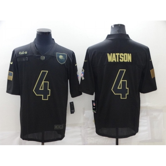 Men Cleveland Browns 4 Deshaun Watson Black Salute To Service Limited Stitched jersey Men Cleveland Browns 4 Deshaun Watson Black Salute To Service Limited Stitched jersey