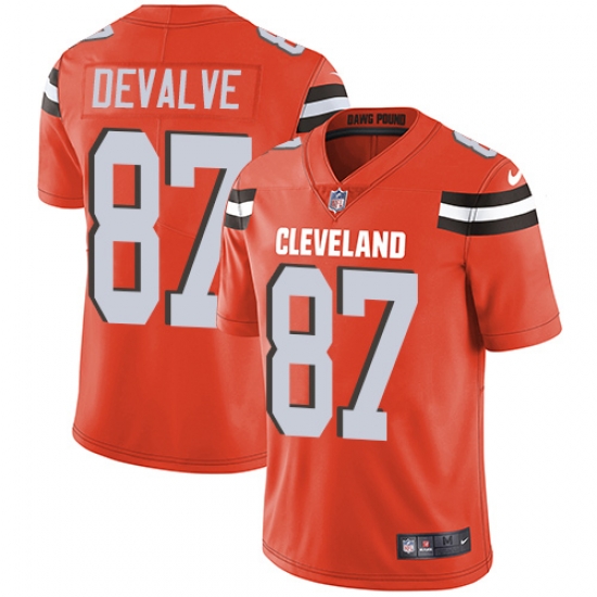 Men Nike Browns #87 Seth DeValve Orange Alternate Stitched NFL Vapor Untouchable Limited Jersey Men Nike Browns #87 Seth DeValve Orange Alternate Stitched NFL Vapor Untouchable Limited Jersey