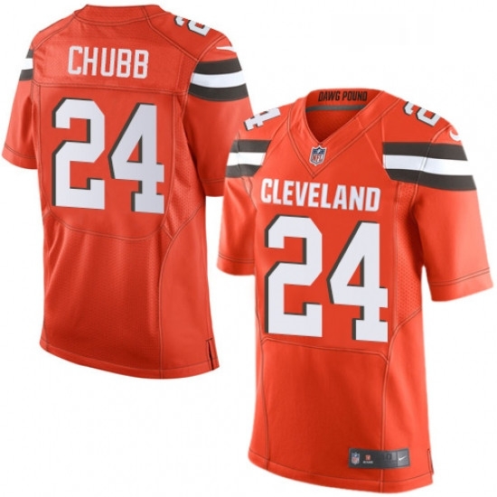 Mens Nike Cleveland Browns 24 Nick Chubb Elite Orange Alternate NFL Jersey Mens Nike Cleveland Browns 24 Nick Chubb Elite Orange Alternate NFL Jersey