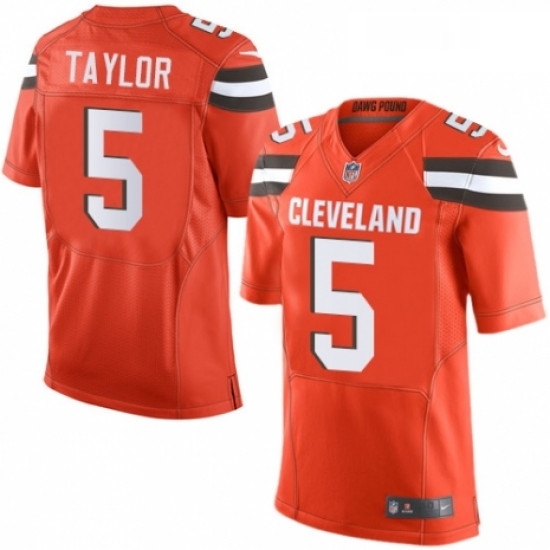 Mens Nike Cleveland Browns 5 Tyrod Taylor Elite Orange Alternate NFL Jersey Mens Nike Cleveland Browns 5 Tyrod Taylor Elite Orange Alternate NFL Jersey