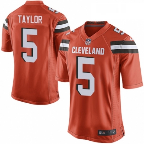 Mens Nike Cleveland Browns 5 Tyrod Taylor Game Orange Alternate NFL Jersey Mens Nike Cleveland Browns 5 Tyrod Taylor Game Orange Alternate NFL Jersey