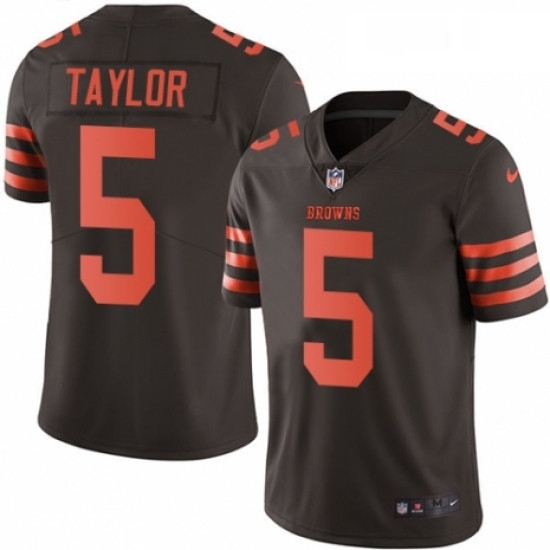 Mens Nike Cleveland Browns 5 Tyrod Taylor Limited Brown Rush Vapor Untouchable NFL Jersey Mens Nike Cleveland Browns 5 Tyrod Taylor Limited Brown Rush Vapor Untouchable NFL Jersey
