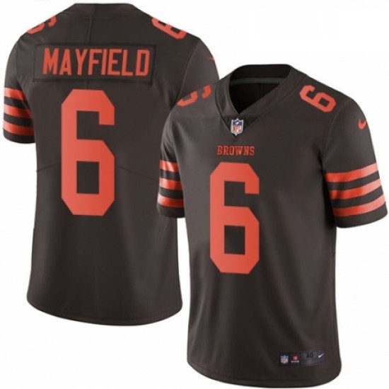 Mens Nike Cleveland Browns 6 Baker Mayfield Elite Brown Rush Vapor Untouchable NFL Jersey Mens Nike Cleveland Browns 6 Baker Mayfield Elite Brown Rush Vapor Untouchable NFL Jersey