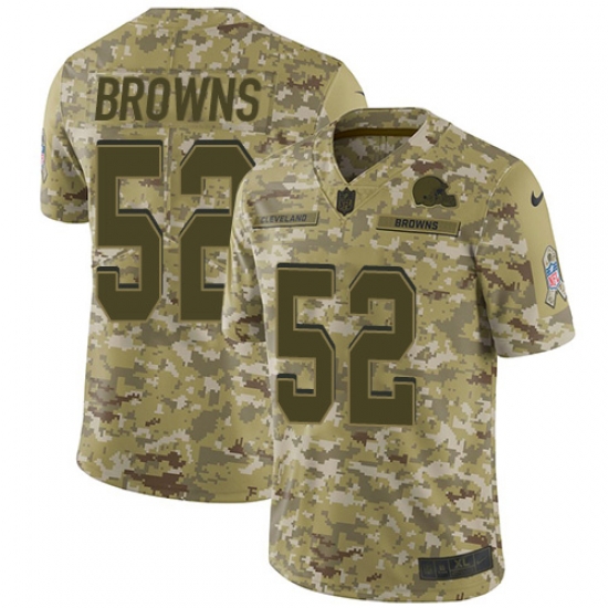 Nike Browns #52 Preston Brown Camo Men Stitched NFL Limited 2018 Salute To Service Jersey Nike Browns #52 Preston Brown Camo Men Stitched NFL Limited 2018 Salute To Service Jersey