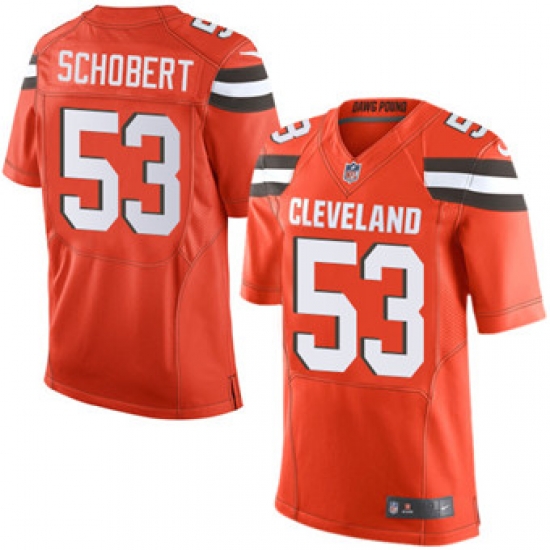 Nike Browns #53 Joe Schobert Orange Alternate Mens Stitched NFL New Elite Jersey Nike Browns #53 Joe Schobert Orange Alternate Mens Stitched NFL New Elite Jersey