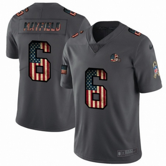 Nike Browns 6 Baker Mayfield 2019 Salute To Service USA Flag Fashion Limited Jersey Nike Browns 6 Baker Mayfield 2019 Salute To Service USA Flag Fashion Limited Jersey