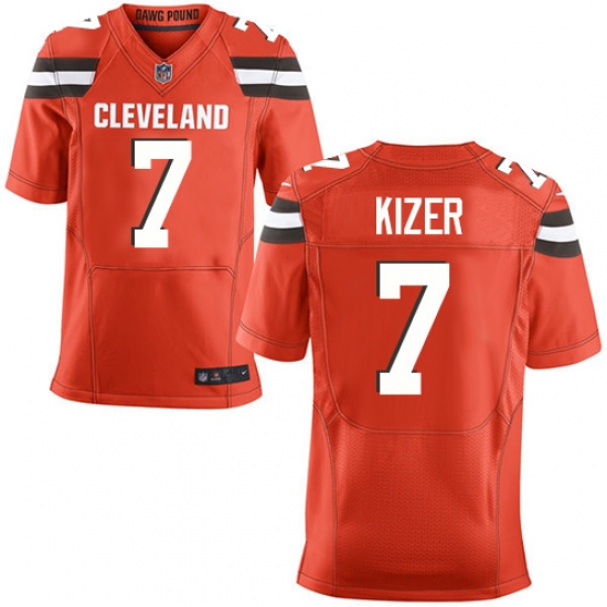 Nike Browns #7 DeShone Kizer Orange Alternate Mens Stitched NFL New Elite Jersey Nike Browns #7 DeShone Kizer Orange Alternate Mens Stitched NFL New Elite Jersey