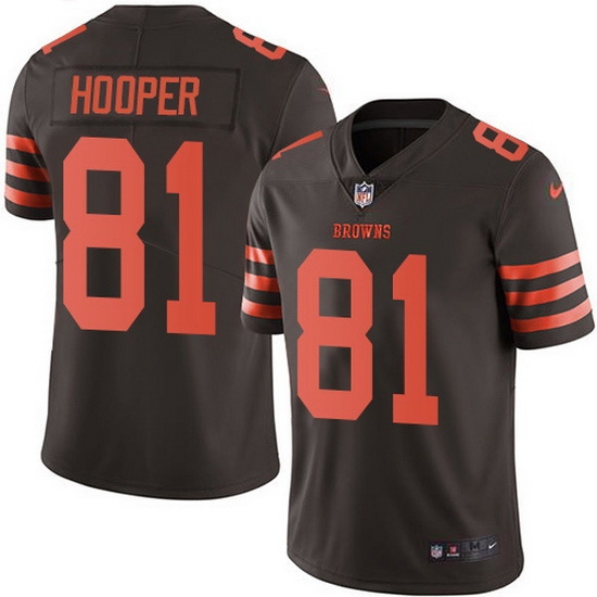 Nike Browns 81 Austin Hooper Brown Men Stitched NFL Limited Rush Jersey Nike Browns 81 Austin Hooper Brown Men Stitched NFL Limited Rush Jersey