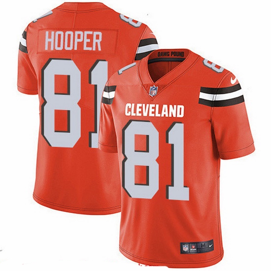 Nike Browns 81 Austin Hooper Orange Alternate Men Stitched NFL Vapor Untouchable Limited Jersey Nike Browns 81 Austin Hooper Orange Alternate Men Stitched NFL Vapor Untouchable Limited Jersey