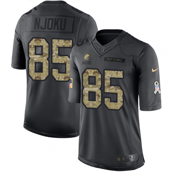Nike Browns #85 David Njoku Black Mens Stitched NFL Limited 2016 Salute to Service Jersey Nike Browns #85 David Njoku Black Mens Stitched NFL Limited 2016 Salute to Service Jersey
