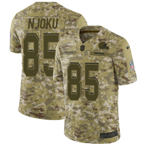 Nike Browns #85 David Njoku Camo Men Stitched NFL Limited 2018 Salute To Service Jersey Nike Browns #85 David Njoku Camo Men Stitched NFL Limited 2018 Salute To Service Jersey