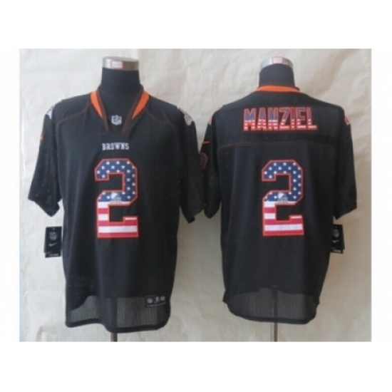 Nike Cleveland Browns 2 Johnny Manziel Black Elite USA Flag Fashion NFL Jersey Nike Cleveland Browns 2 Johnny Manziel Black Elite USA Flag Fashion NFL Jersey