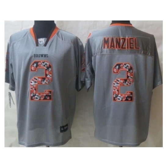 Nike Cleveland Browns 2 Johnny Manziel Grey Elite Lights Out Fashion NFL Jersey Nike Cleveland Browns 2 Johnny Manziel Grey Elite Lights Out Fashion NFL Jersey