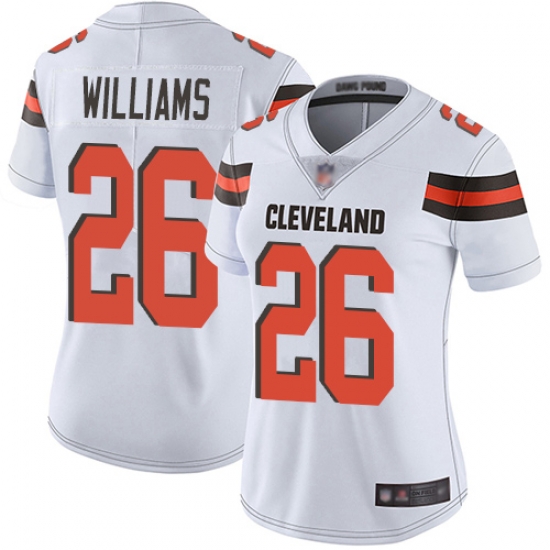 Browns 26 Greedy Williams White Women Stitched Football Vapor Untouchable Limited Jersey Browns 26 Greedy Williams White Women Stitched Football Vapor Untouchable Limited Jersey