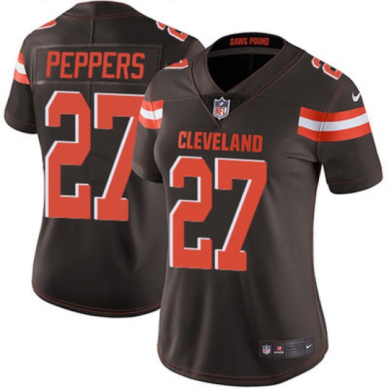 Nike Browns #27 Jabrill Peppers Brown Team Color Womens Stitched NFL Vapor Untouchable Limited Jersey Nike Browns #27 Jabrill Peppers Brown Team Color Womens Stitched NFL Vapor Untouchable Limited Jersey