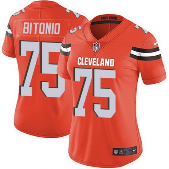 Nike Browns 75 Joel Bitonio Orange Alternate Womens Stitched NFL Vapor Untouchable Limited Jersey Nike Browns 75 Joel Bitonio Orange Alternate Womens Stitched NFL Vapor Untouchable Limited Jersey