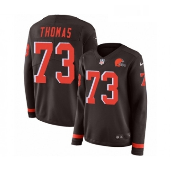 Womens Nike Cleveland Browns 73 Joe Thomas Limited Brown Therma Long Sleeve NFL Jersey Womens Nike Cleveland Browns 73 Joe Thomas Limited Brown Therma Long Sleeve NFL Jersey