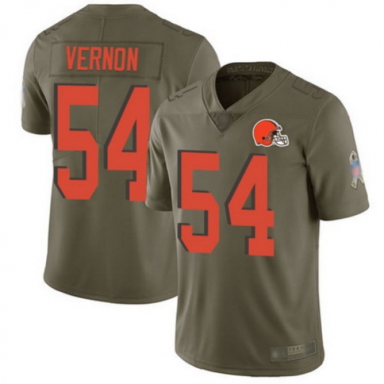 Browns 54 Olivier Vernon Olive Youth Stitched Football Limited 2017 Salute to Service Jersey Browns 54 Olivier Vernon Olive Youth Stitched Football Limited 2017 Salute to Service Jersey