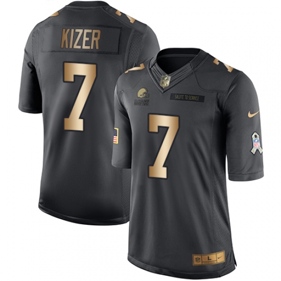 Nike Browns #7 DeShone Kizer Black Youth Stitched NFL Limited Gold Salute to Service Jersey Nike Browns #7 DeShone Kizer Black Youth Stitched NFL Limited Gold Salute to Service Jersey