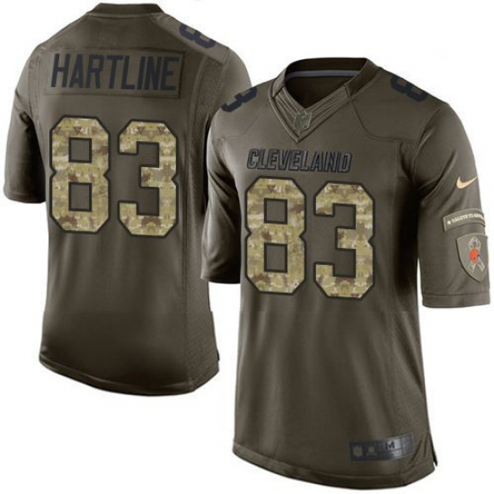 Nike Browns #83 Brian Hartline Green Youth Stitched NFL Limited Salute to Service Jersey Nike Browns #83 Brian Hartline Green Youth Stitched NFL Limited Salute to Service Jersey