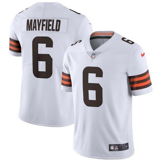 Youth Cleveland Browns 6 Baker Mayfield White Vapor Untouchable Limited Stitched Jersey Youth Cleveland Browns 6 Baker Mayfield White Vapor Untouchable Limited Stitched Jersey