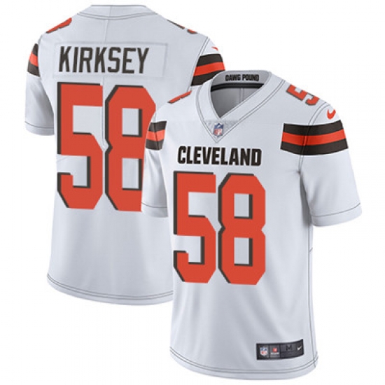 Youth Nike Browns #58 Christian Kirksey White Stitched NFL Vapor Untouchable Limited Jersey Youth Nike Browns #58 Christian Kirksey White Stitched NFL Vapor Untouchable Limited Jersey