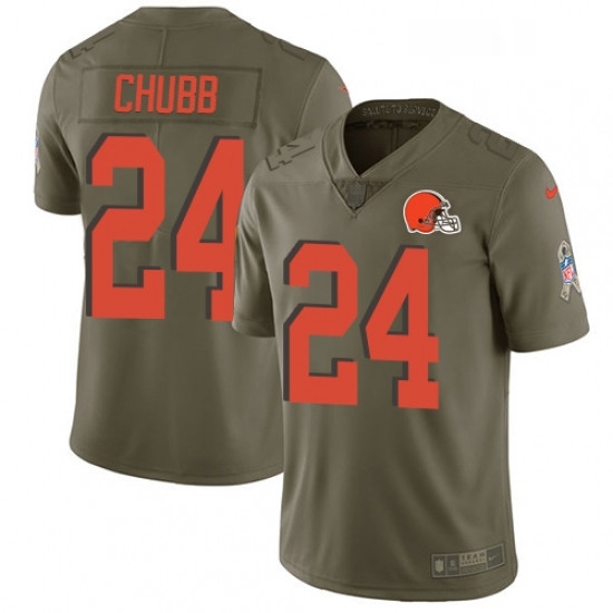 Youth Nike Cleveland Browns 24 Nick Chubb Limited Olive 2017 Salute to Service NFL Jersey Youth Nike Cleveland Browns 24 Nick Chubb Limited Olive 2017 Salute to Service NFL Jersey