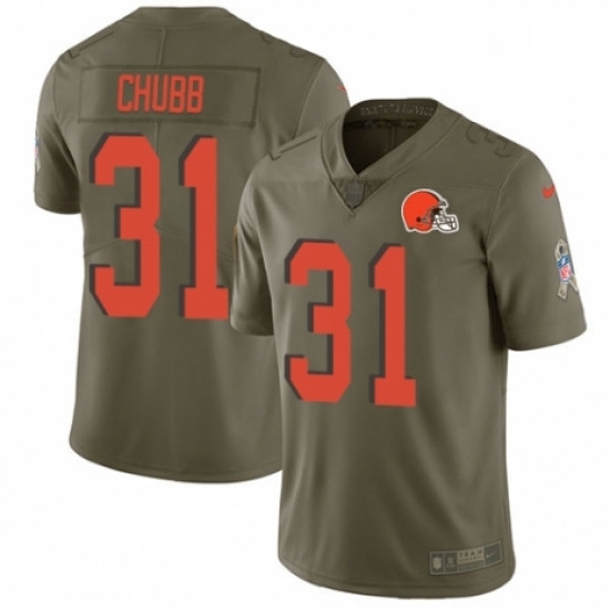Youth Nike Cleveland Browns 31 Nick Chubb Limited Olive 2017 Salute to Service NFL Jersey Youth Nike Cleveland Browns 31 Nick Chubb Limited Olive 2017 Salute to Service NFL Jersey