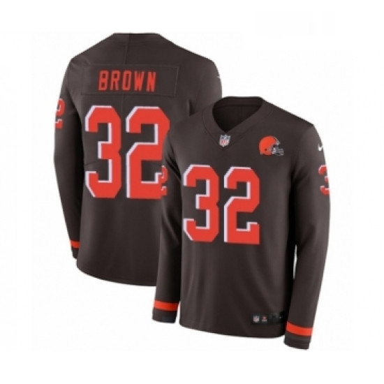 Youth Nike Cleveland Browns 32 Jim Brown Limited Brown Therma Long Sleeve NFL Jersey Youth Nike Cleveland Browns 32 Jim Brown Limited Brown Therma Long Sleeve NFL Jersey