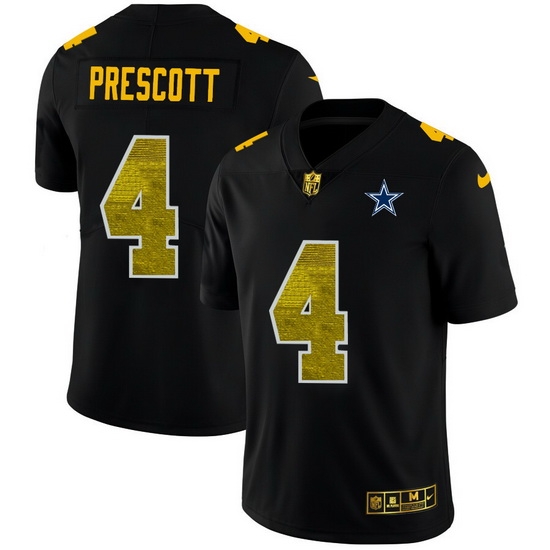 Dallas Cowboys 4 Dak Prescott Men Black Nike Golden Sequin Vapor Limited NFL Jersey Dallas Cowboys 4 Dak Prescott Men Black Nike Golden Sequin Vapor Limited NFL Jersey