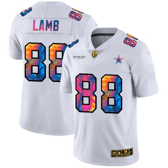 Dallas Cowboys 88 CeeDee Lamb Men White Nike Multi Color 2020 NFL Crucial Catch Limited NFL Jersey Dallas Cowboys 88 CeeDee Lamb Men White Nike Multi Color 2020 NFL Crucial Catch Limited NFL Jersey