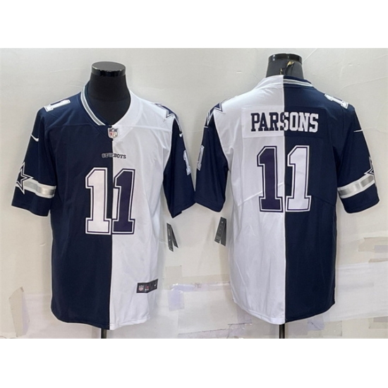Men Dallas Cowboys 11 Micah Parsons Navy White Split Vapor Untouchable Limited Stitched Jersey Men Dallas Cowboys 11 Micah Parsons Navy White Split Vapor Untouchable Limited Stitched Jersey