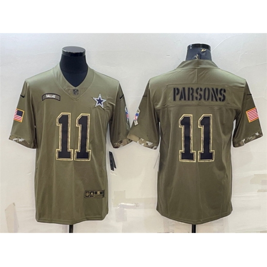 Men Dallas Cowboys 11 Micah Parsons Olive 2022 Salute To Service Limited Stitched Jersey Men Dallas Cowboys 11 Micah Parsons Olive 2022 Salute To Service Limited Stitched Jersey