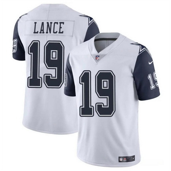 Men Dallas Cowboys 19 Trey Lance White Color Rush Limited Stitched Football Jersey Men Dallas Cowboys 19 Trey Lance White Color Rush Limited Stitched Football Jersey