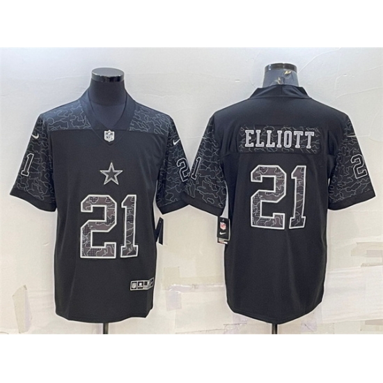 Men Dallas Cowboys 21 Ezekiel Elliott Black Reflective Limited Stitched Football Jersey Men Dallas Cowboys 21 Ezekiel Elliott Black Reflective Limited Stitched Football Jersey