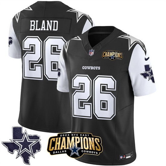 Men Dallas Cowboys 26 DaRon Bland Black White 2023 F U S E NFC East Champions Patch Stitched Football Jersey Men Dallas Cowboys 26 DaRon Bland Black White 2023 F U S E NFC East Champions Patch Stitched Football Jersey