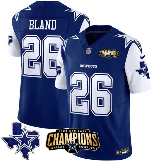 Men Dallas Cowboys 26 DaRon Bland Blue White 2023 F U S E NFC East Champions Patch Stitched Football Jersey Men Dallas Cowboys 26 DaRon Bland Blue White 2023 F U S E NFC East Champions Patch Stitched Football Jersey