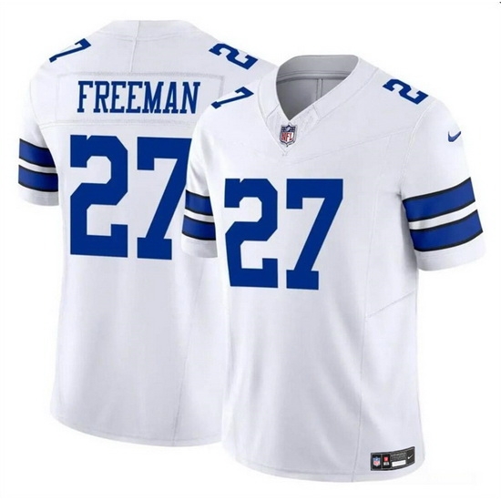 Men Dallas Cowboys 27 Royce Freeman White 2023 F U S E Vapor Limited Stitched Football Jersey Men Dallas Cowboys 27 Royce Freeman White 2023 F U S E Vapor Limited Stitched Football Jersey