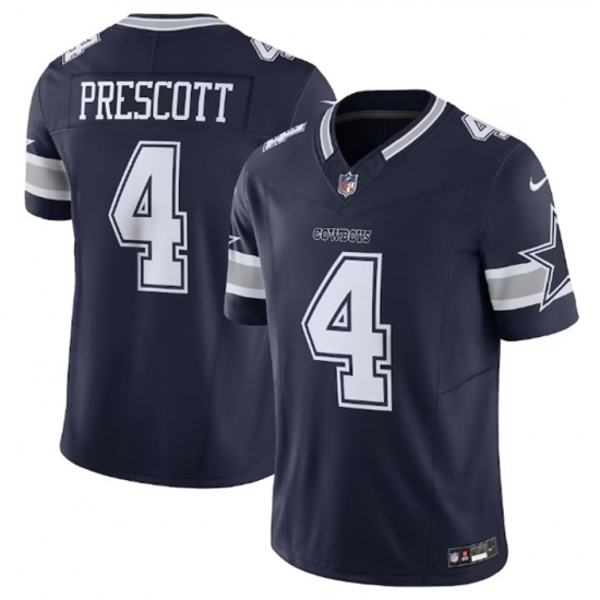 Men Dallas Cowboys 4 Dak Prescott Navy 2023 F U S E Vapor Limited Stitched Football Jersey Men Dallas Cowboys 4 Dak Prescott Navy 2023 F U S E Vapor Limited Stitched Football Jersey