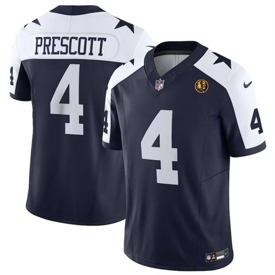Men Dallas Cowboys 4 Dak Prescott Navy 2023 F U S E With John Madden Patch Vapor Limited Stitched Football Jerseys Men Dallas Cowboys 4 Dak Prescott Navy 2023 F U S E With John Madden Patch Vapor Limited Stitched Football Jerseys