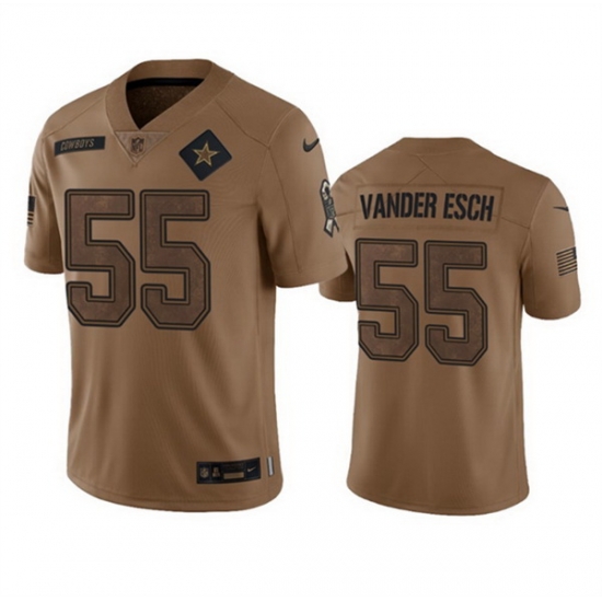 Men Dallas Cowboys 55 Leighton Vander Esch 2023 Brown Salute To Service Limited Stitched Football Jersey Men Dallas Cowboys 55 Leighton Vander Esch 2023 Brown Salute To Service Limited Stitched Football Jersey