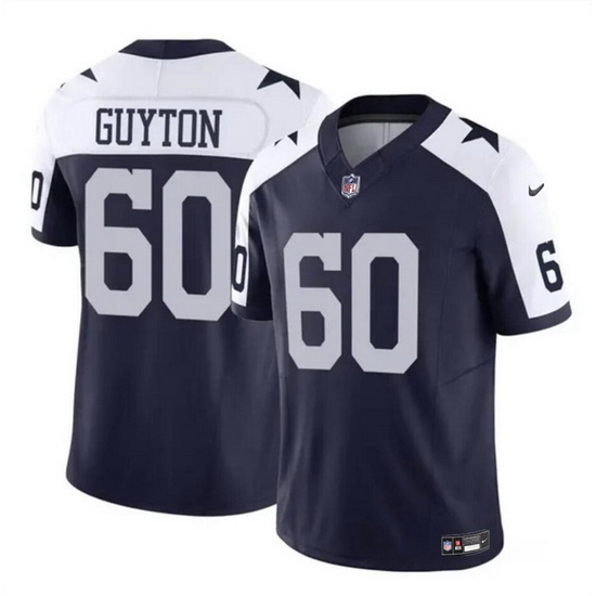 Men Dallas Cowboys 60 Tyler Guyton Navy White 2024 Draft F U S E Thanksgiving Vapor Untouchable Limited Stitched Football Jersey Men Dallas Cowboys 60 Tyler Guyton Navy White 2024 Draft F U S E Thanksgiving Vapor Untouchable Limited Stitched Football Jersey