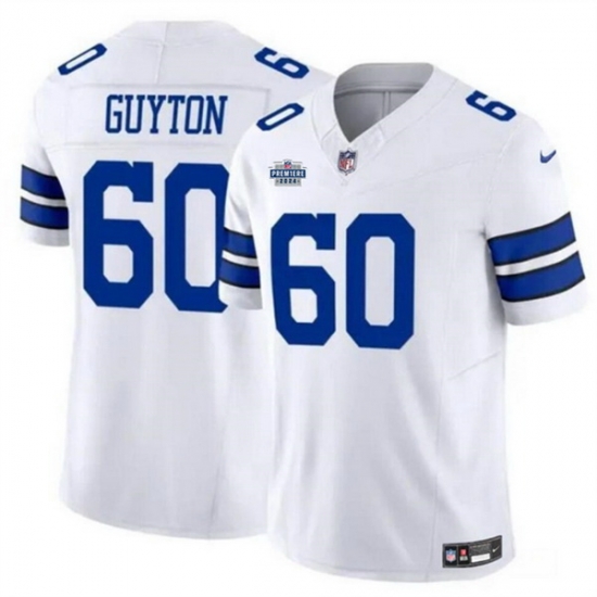 Men Dallas Cowboys 60 Tyler Guyton White 2024 F U S E With Dradt Patch Vapor Untouchable Limited Stitched Football Jersey Men Dallas Cowboys 60 Tyler Guyton White 2024 F U S E With Dradt Patch Vapor Untouchable Limited Stitched Football Jersey