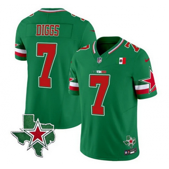 Men Dallas Cowboys 7 Trevon Diggs 2024 Mexico Green F U S E Stitched Football Jersey Men Dallas Cowboys 7 Trevon Diggs 2024 Mexico Green F U S E Stitched Football Jersey