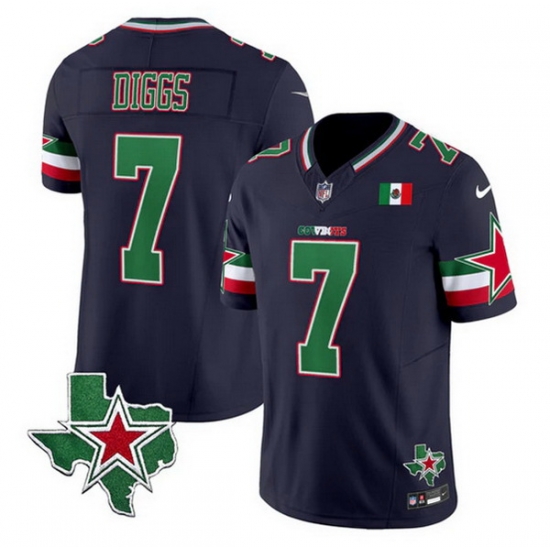 Men Dallas Cowboys 7 Trevon Diggs 2024 Mexico Navy F U S E Stitched Football Jersey Men Dallas Cowboys 7 Trevon Diggs 2024 Mexico Navy F U S E Stitched Football Jersey