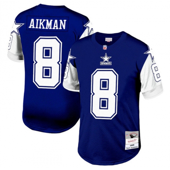 Men Dallas Cowboys 8 Troy Aikman Navy 1995 Mitchell 26 Ness Stitched Football Jersey Men Dallas Cowboys 8 Troy Aikman Navy 1995 Mitchell 26 Ness Stitched Football Jersey